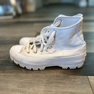 White Platform Hightop Converse